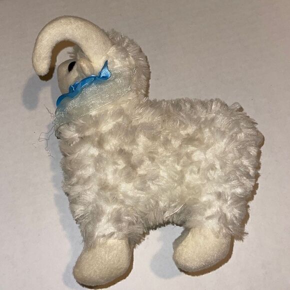 White Ram Plush 6” w/ blue ruffle collar - Picture 4 of 4